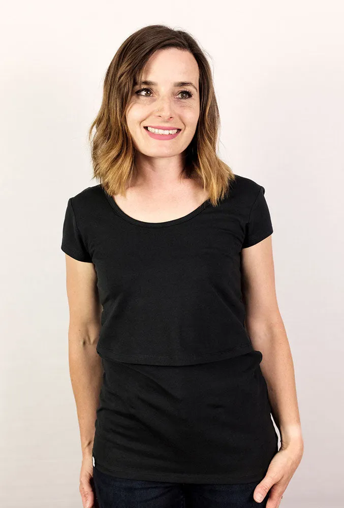 Bshirt Nursing short sleeve t-shirt Twin Pack- Black & Teal