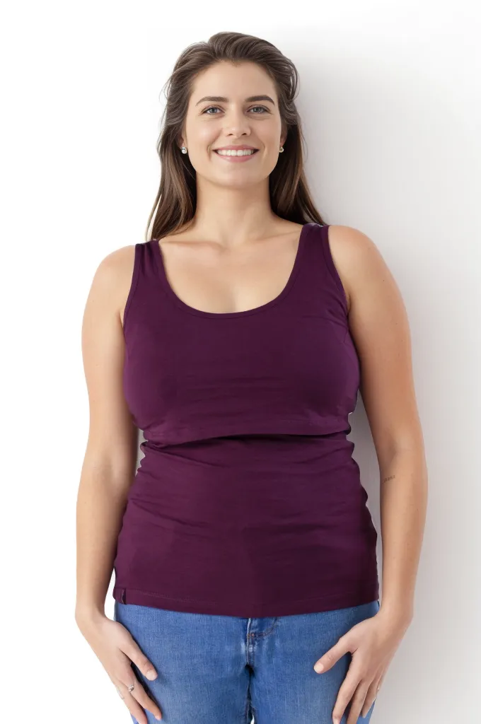 Bshirt Nursing Vest - Twin Pack -Teal & Plum
