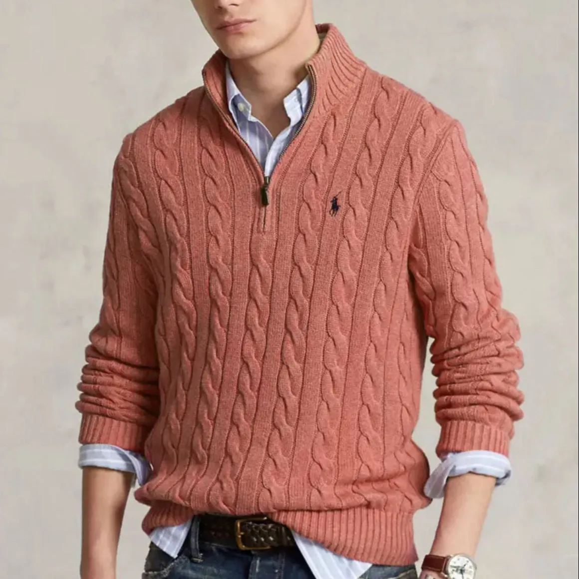 Cable-Knit Wool-Pullover