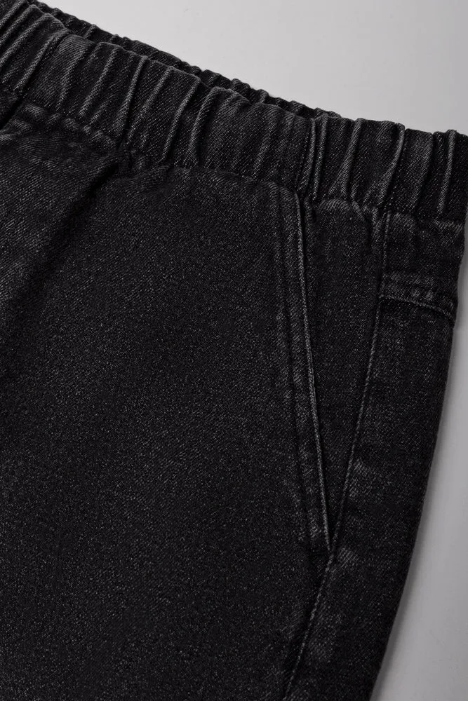 Cargo Denim Skirt Black