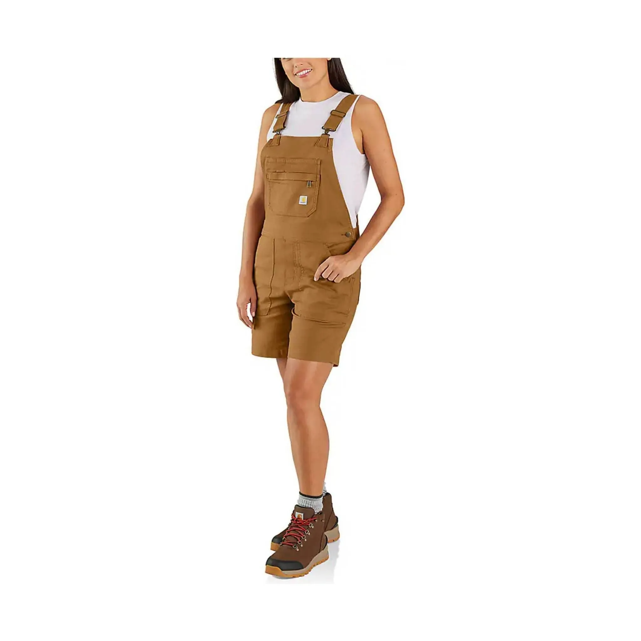 Carhartt Women's Rugged Flex Relaxed Fit Canvas Shortall - Carhartt Brown