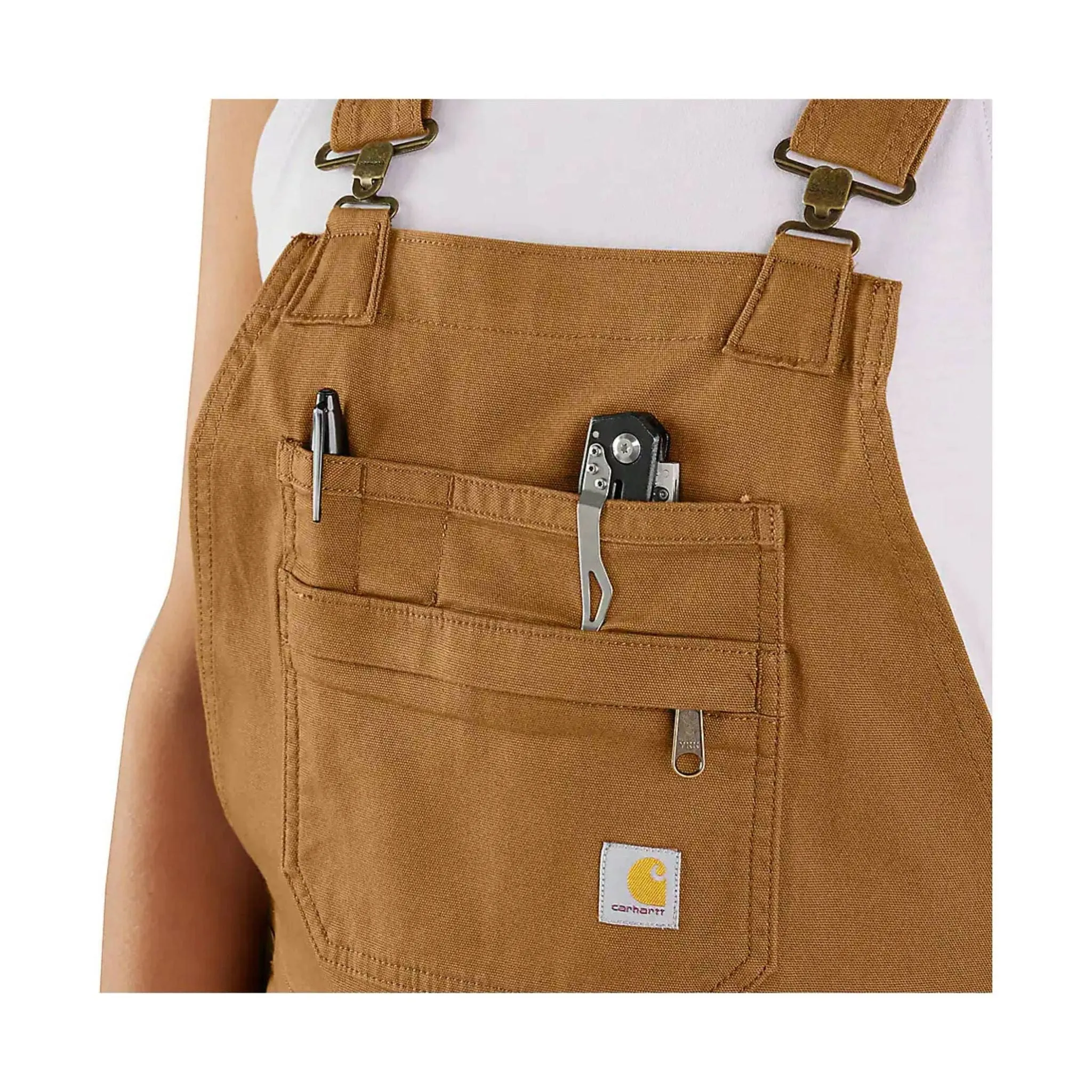 Carhartt Women's Rugged Flex Relaxed Fit Canvas Shortall - Carhartt Brown