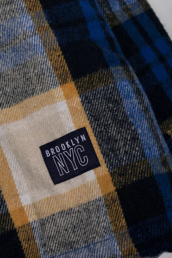 Check Shacket Blue & Yellow