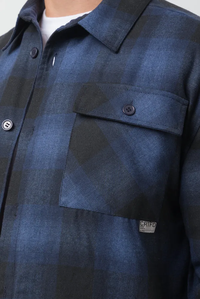 Check Shacket Blue
