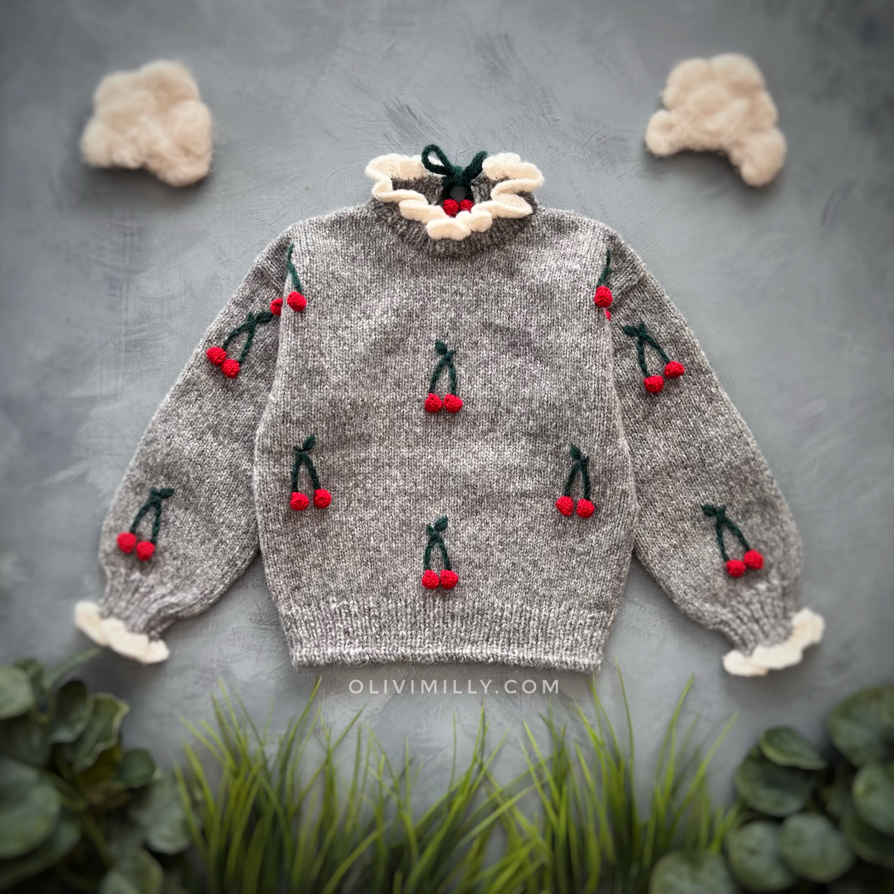 Cherries pullover | Dark grey