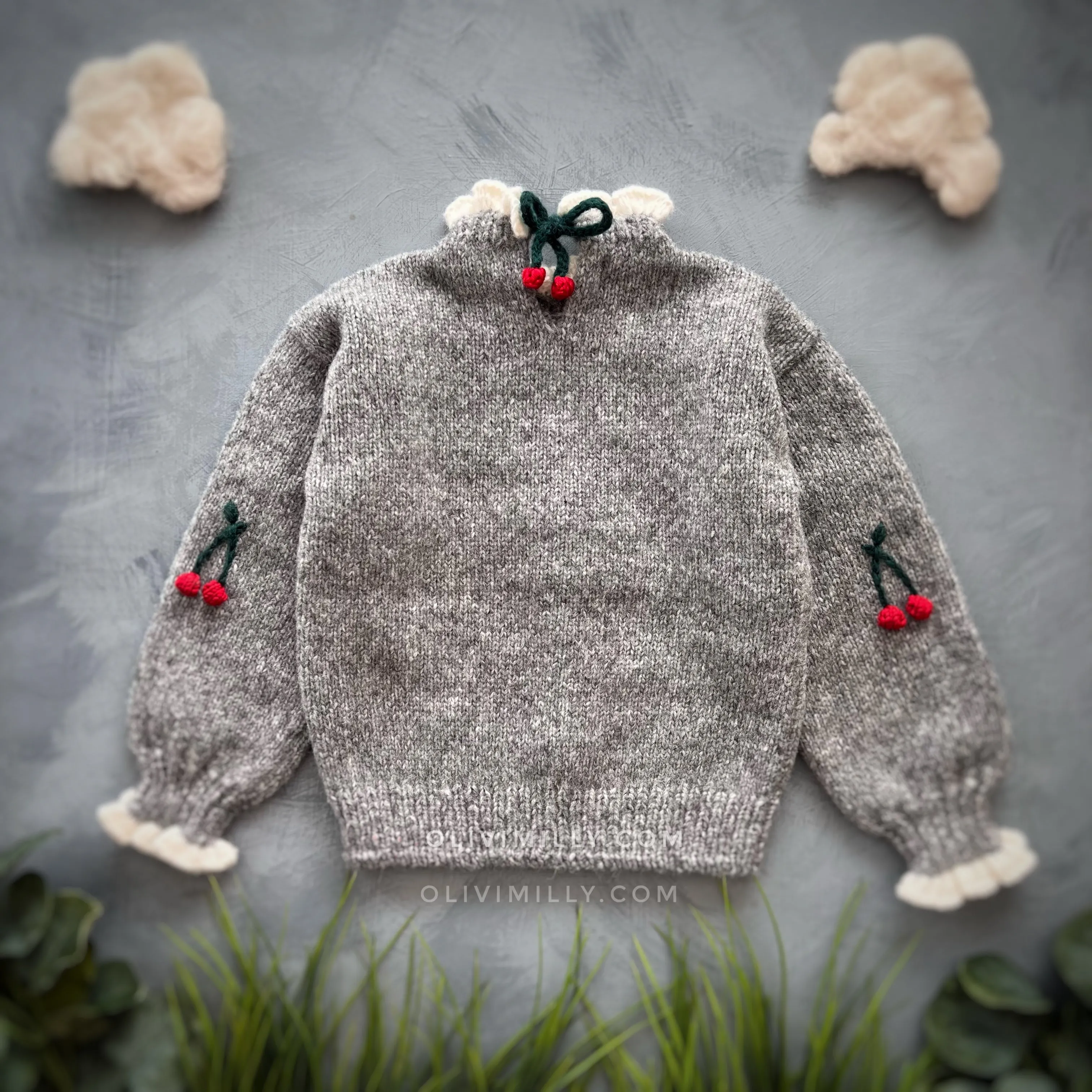 Cherries pullover | Dark grey