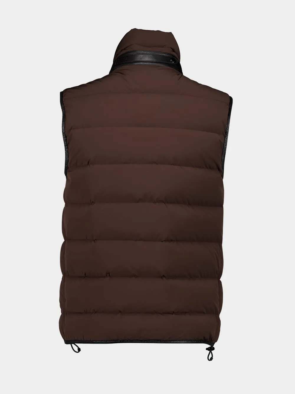 Chocolate Sleeveless Funnel Neck Gilet