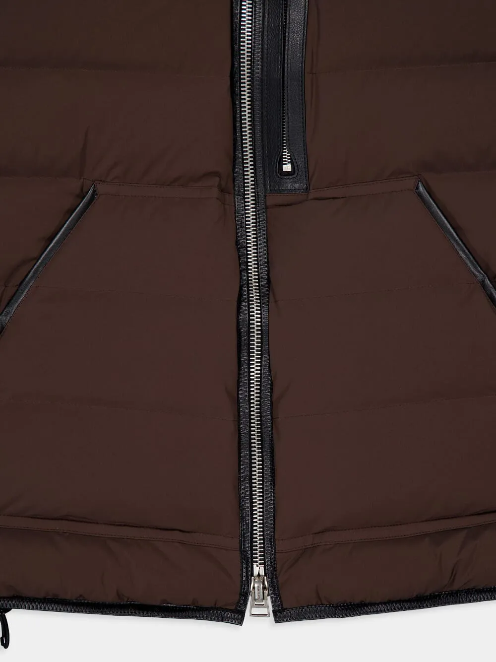 Chocolate Sleeveless Funnel Neck Gilet