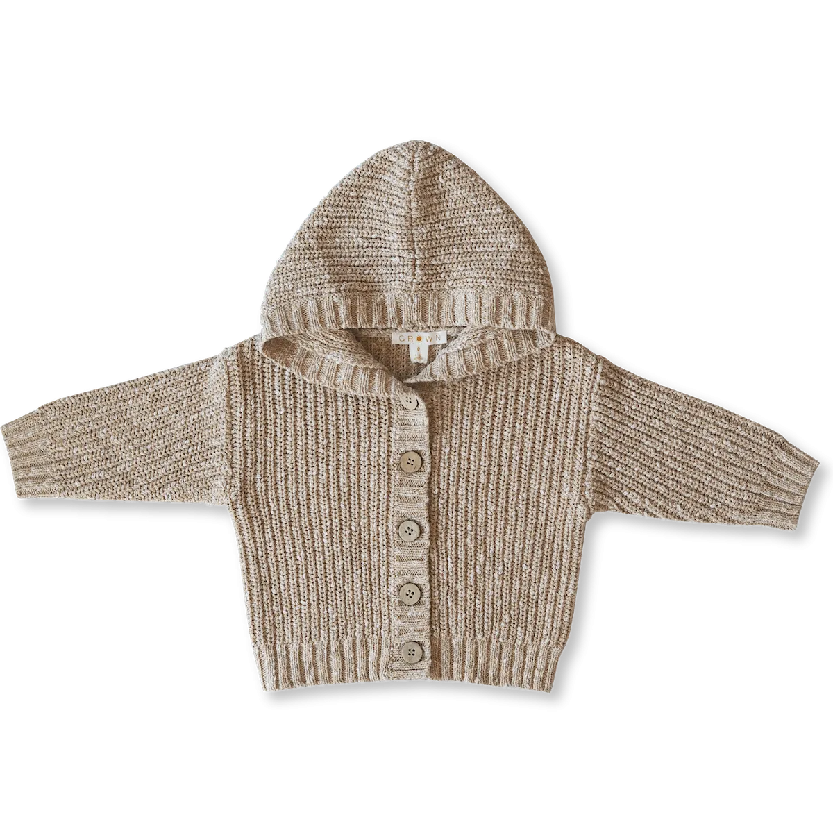 Chunky Rib Hoodie Cardigan - Ecru