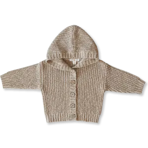 Chunky Rib Hoodie Cardigan - Ecru