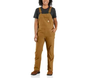 CL102438-M Tall-CarhBrn Carhartt Double Front Bib UNLINED Overalls "Crawford"