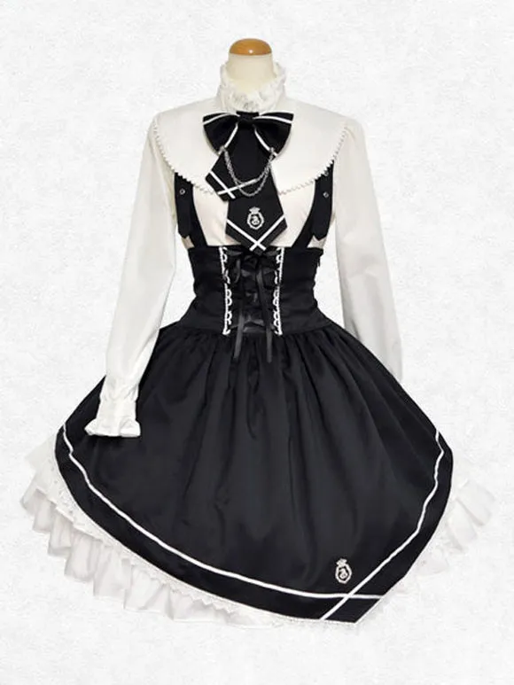 Classic Lolita SK Ruffles Lace Black Lolita Skirts