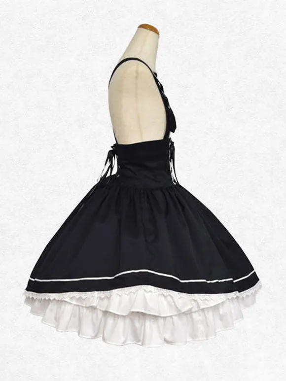 Classic Lolita SK Ruffles Lace Black Lolita Skirts