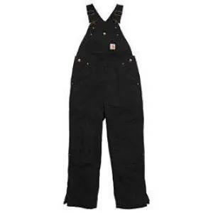 CLCM8662-12-Black Carhartt Kids Duck Overall Quilt Lined