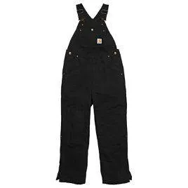 CLCM8662-12-Black Carhartt Kids Duck Overall Quilt Lined
