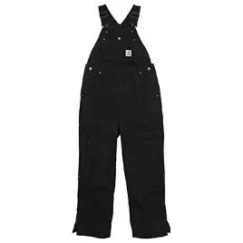 CLCM8662-5-Black Carhartt Kids Duck Overall Quilt Lined