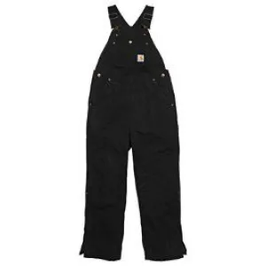 CLCM8662-6-Black Carhartt Kids Duck Overall Quilt Lined
