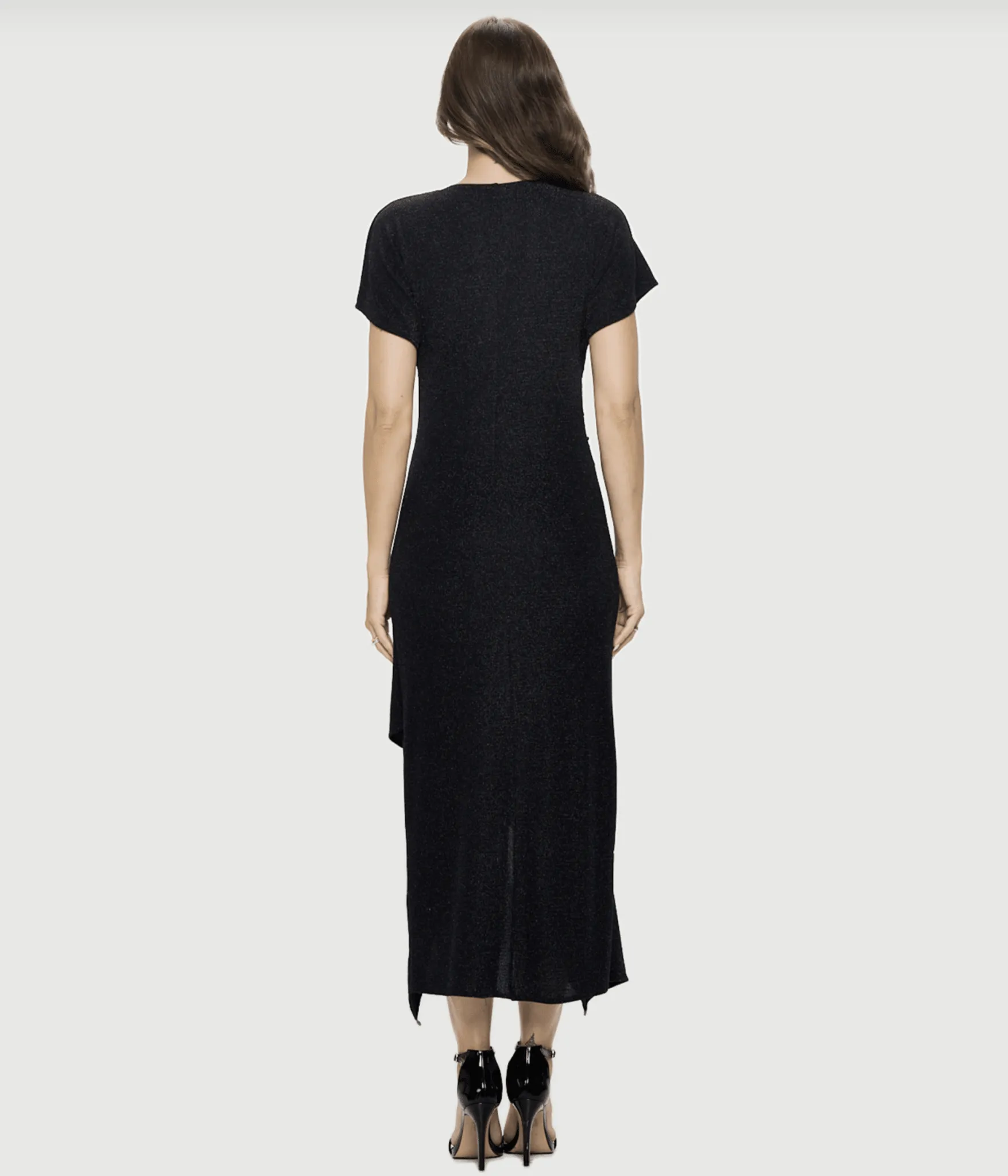 CLEARANCE Glitter Dolman Maxi Dress with Tulip Hem