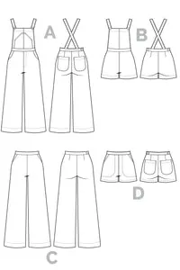 Closet Core Patterns Jenny Overalls and Trousers
