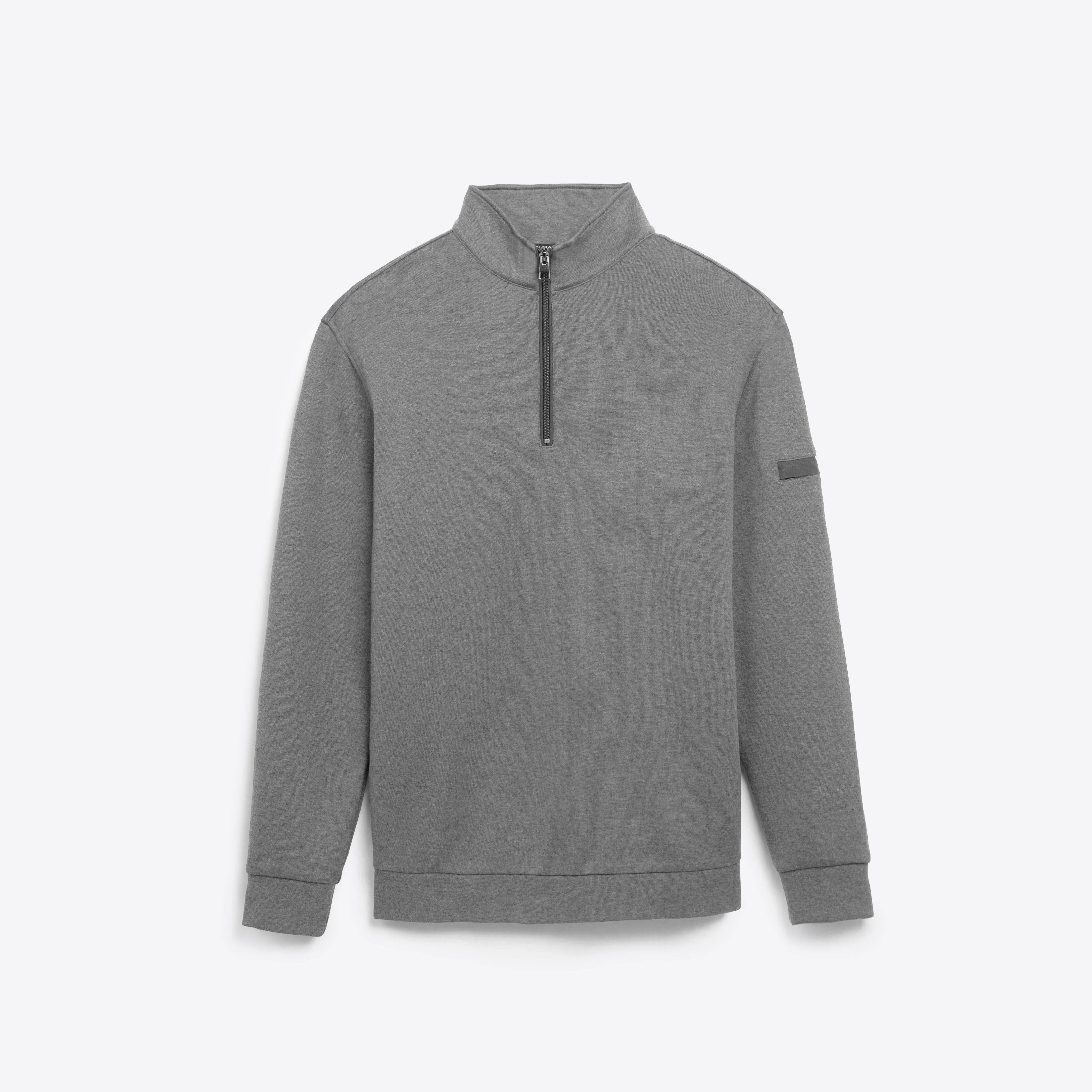 COMFORT Solid Heather Quarter Zip Mock Neck Pullover
