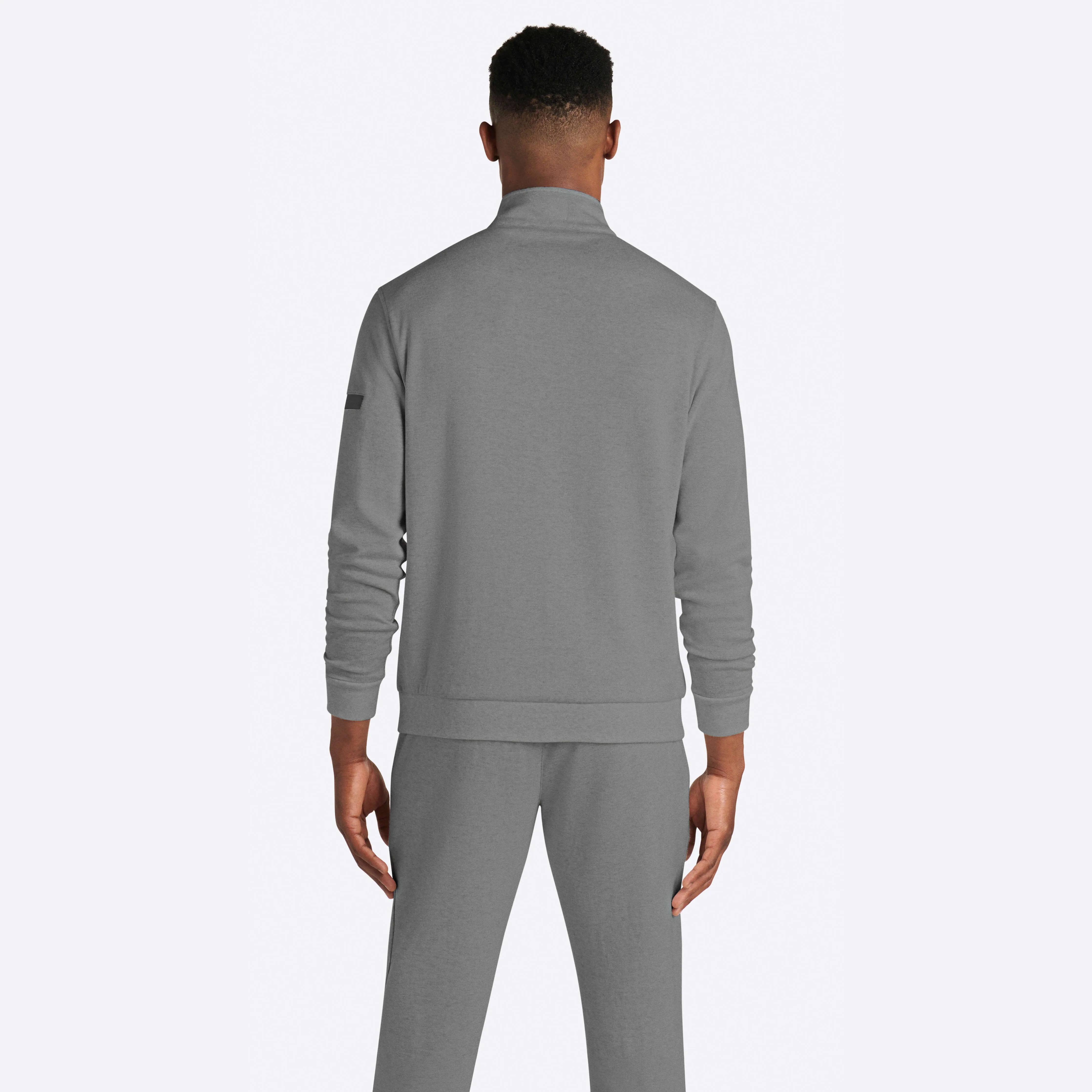COMFORT Solid Heather Quarter Zip Mock Neck Pullover