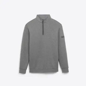 COMFORT Solid Heather Quarter Zip Mock Neck Pullover