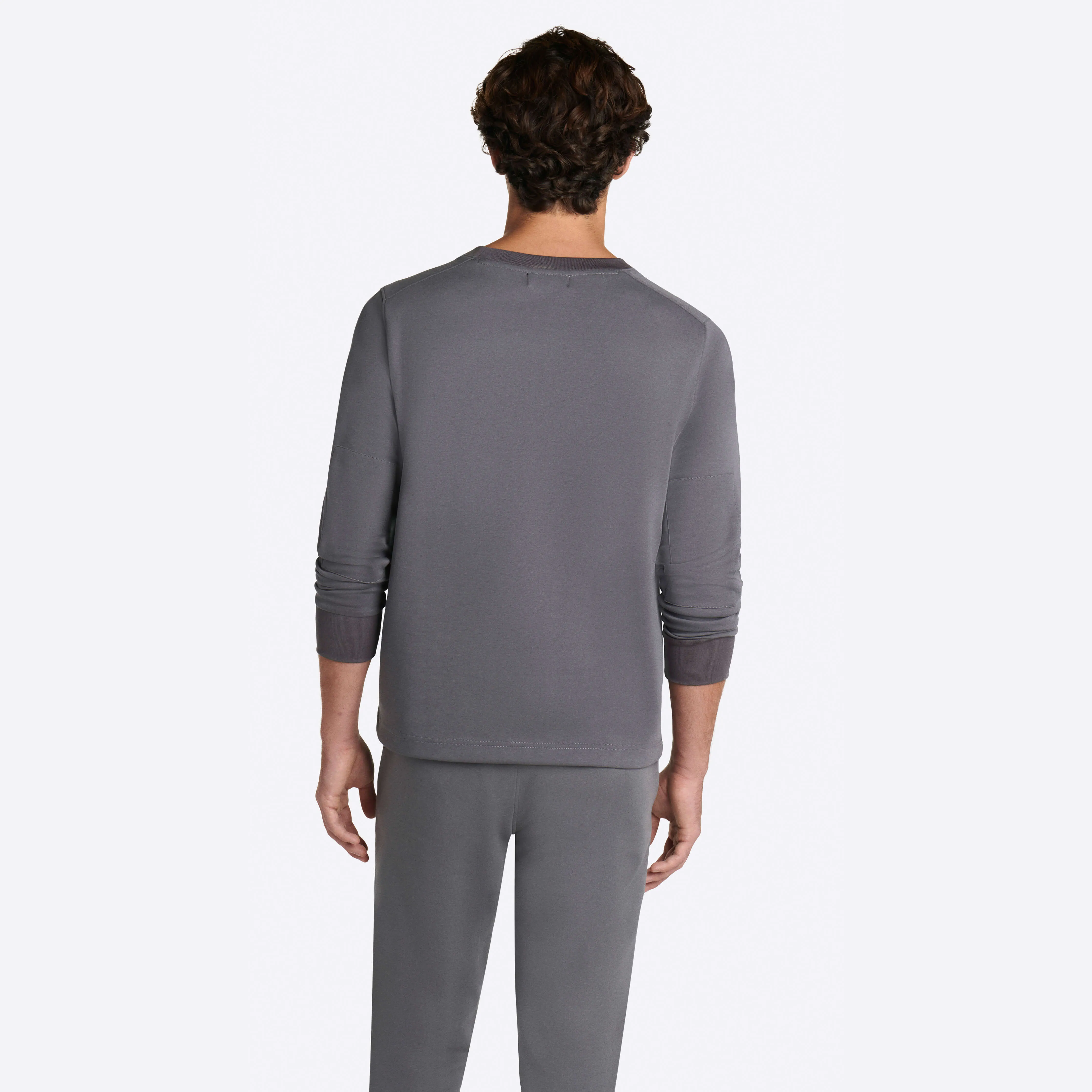 COMFORT Solid Long Sleeve Crew Neck Pullover
