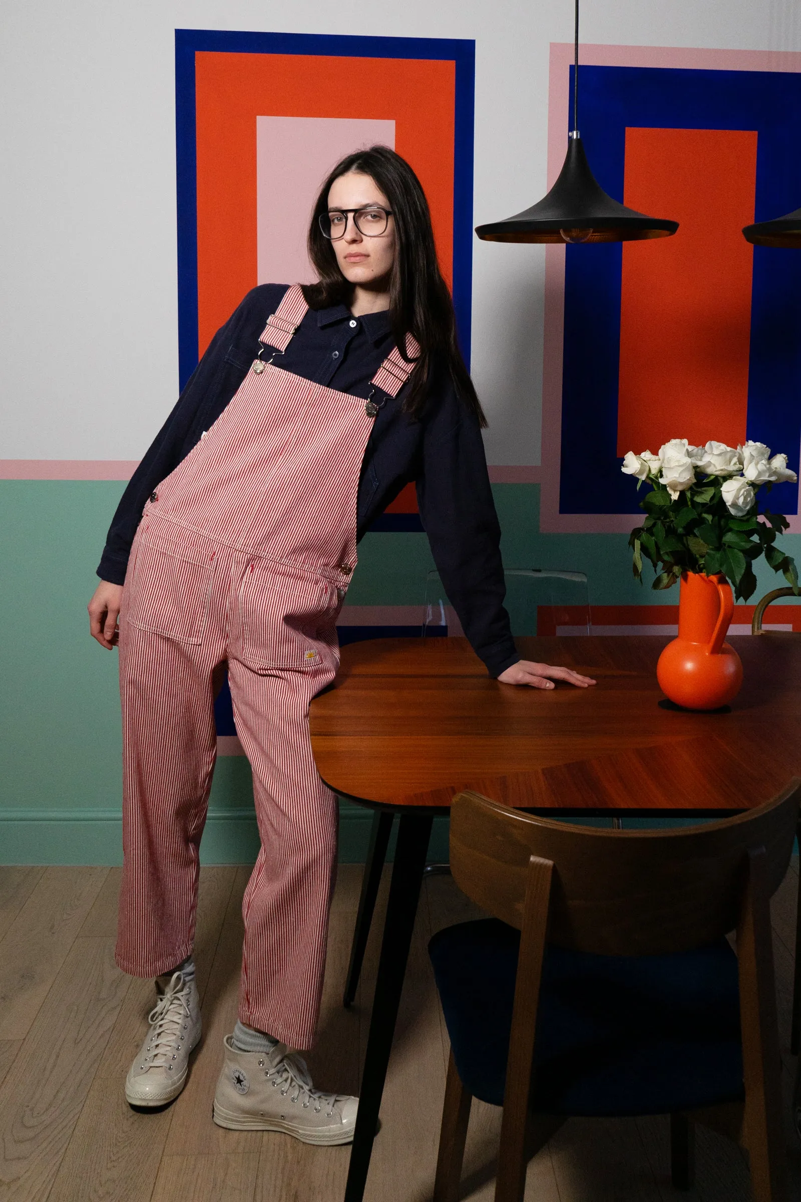 Connor Dungarees Red Ticking