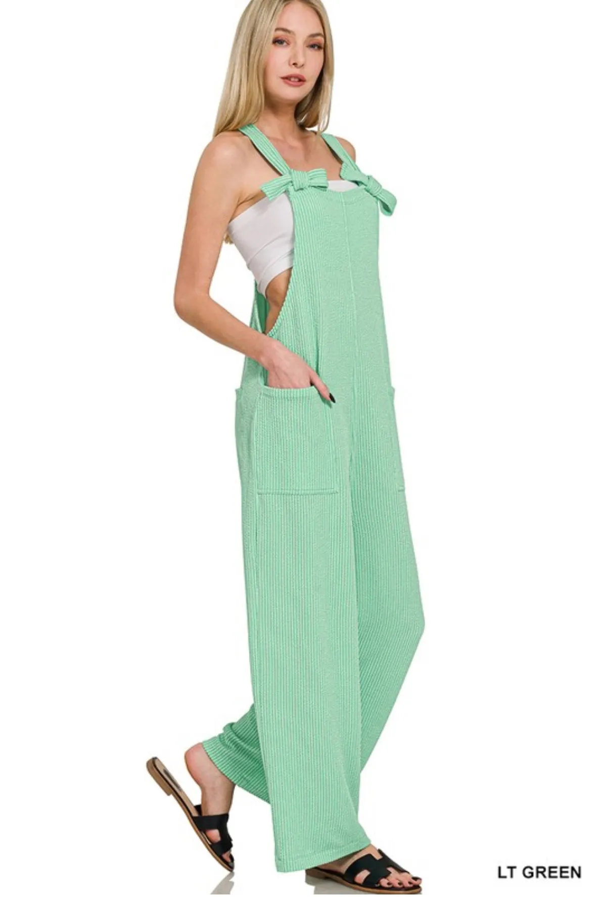 Corded Rib Knot Strap Overalls