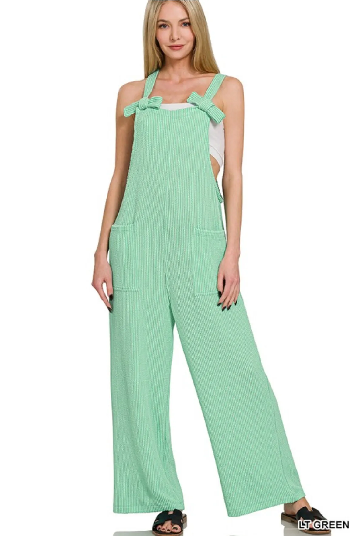 Corded Rib Knot Strap Overalls