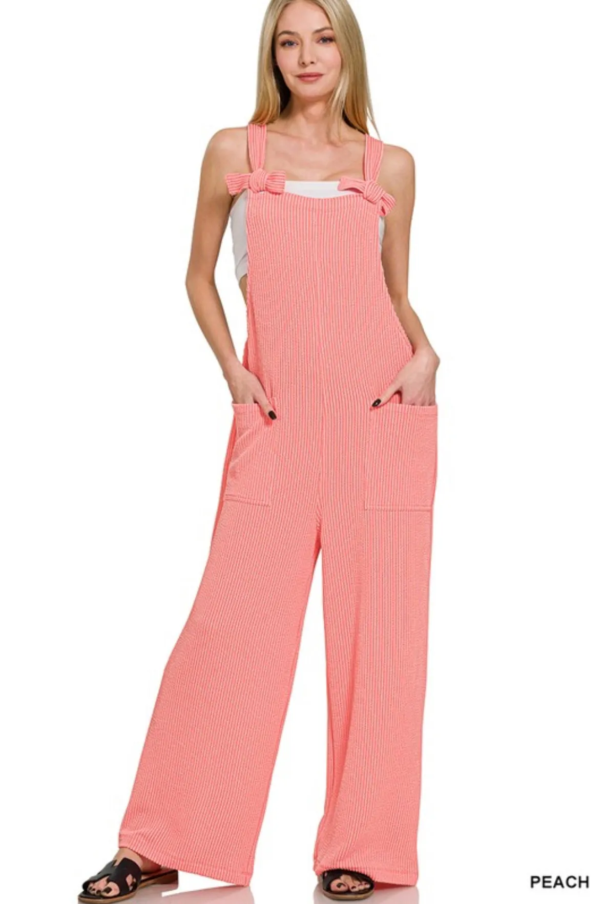 Corded Rib Knot Strap Overalls