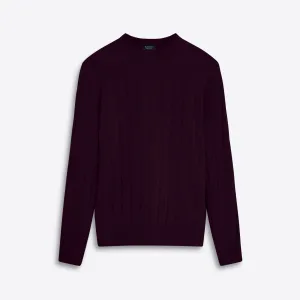 Crew Neck Cable Jacquard Sweater
