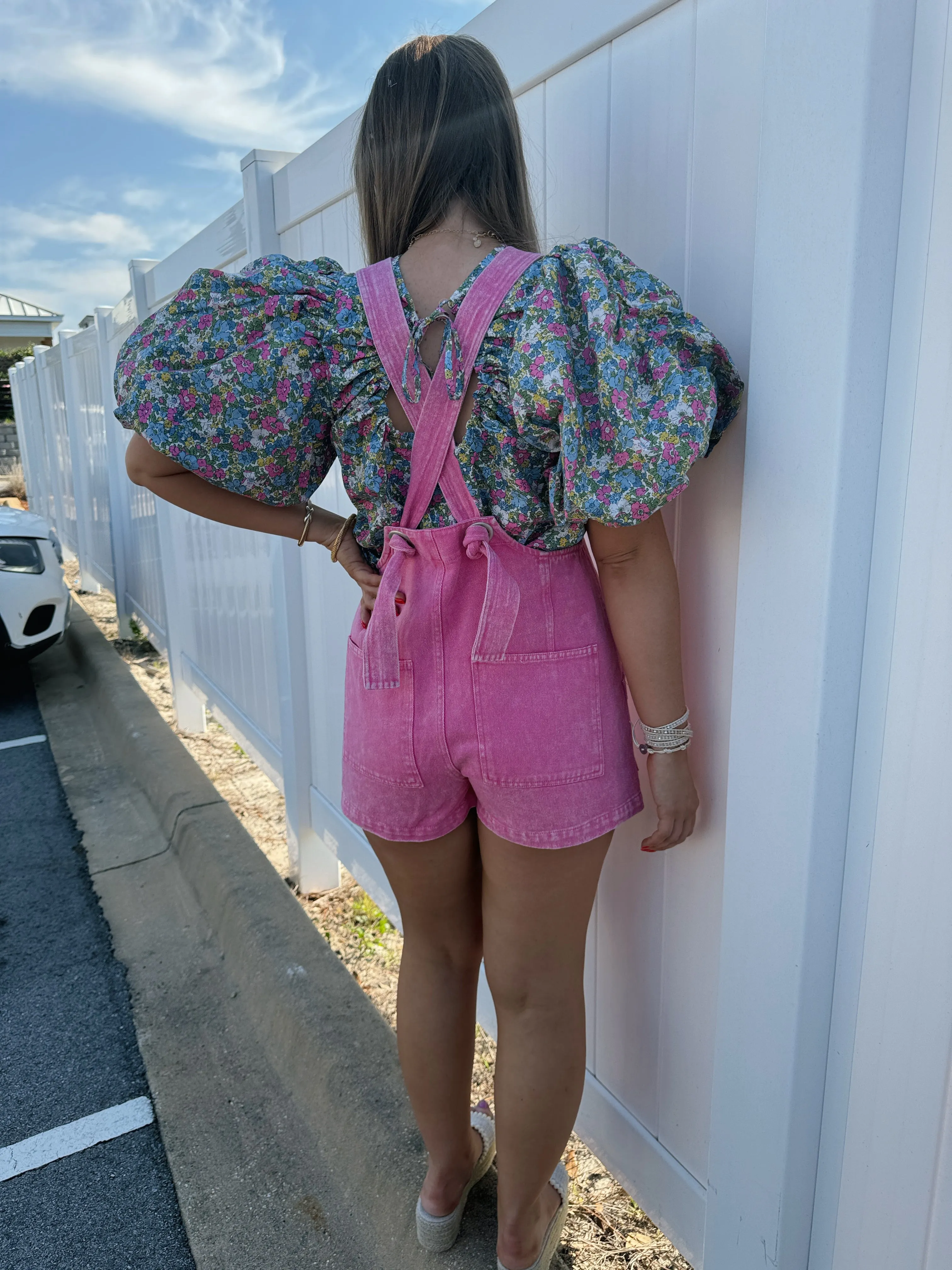 Dani Overall Romper - Pink