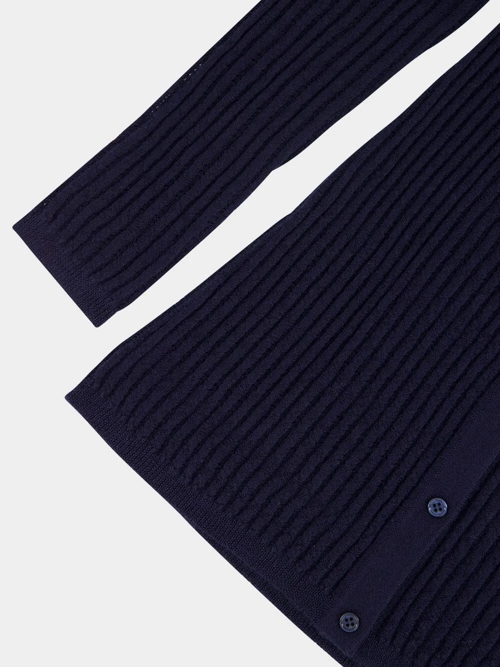 Dark Navy Emma Pointelle Knit Cardigan