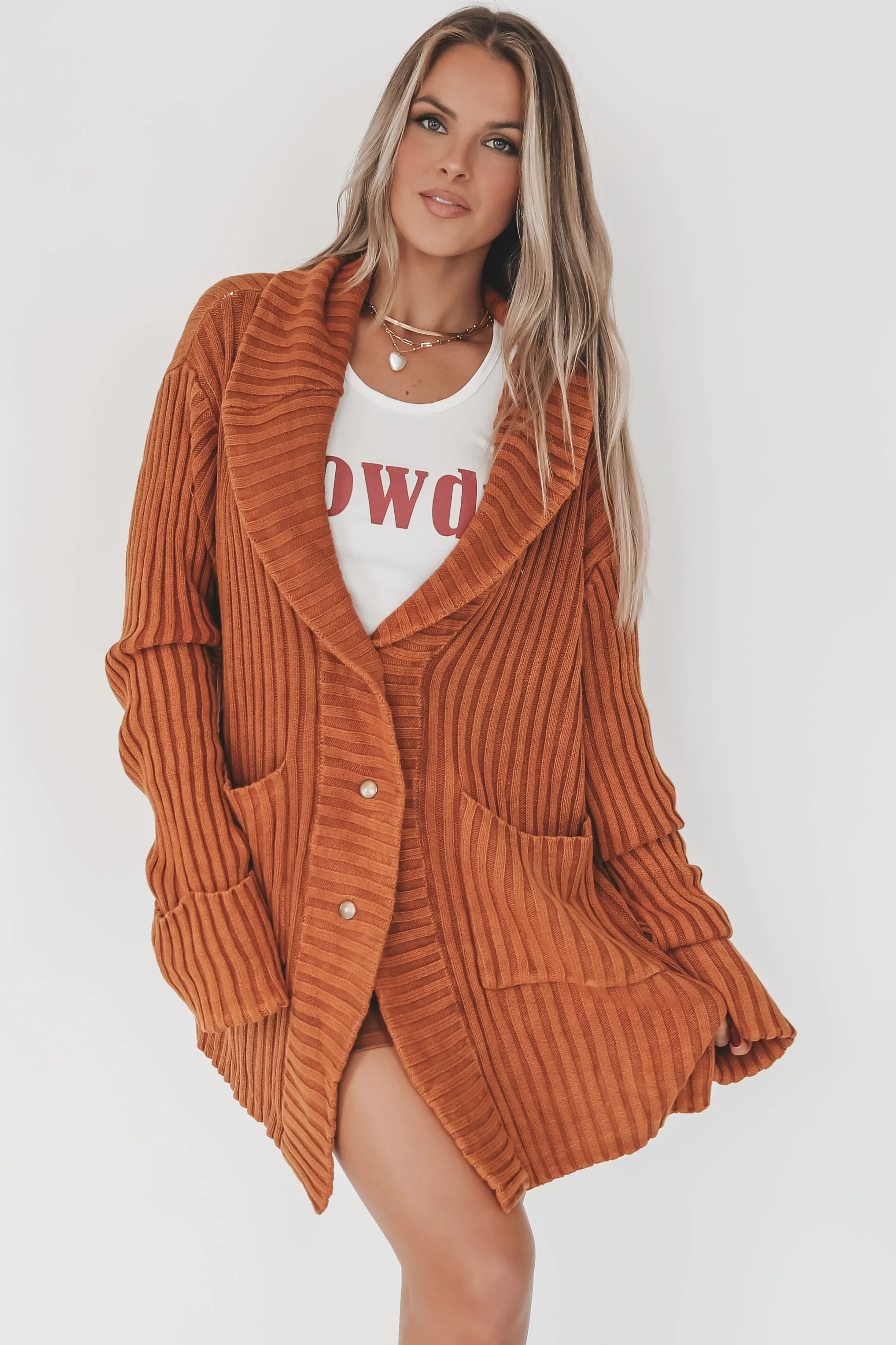 DEAL With A Side Of Comfy Washed Long Sleeve Sweater Cardigan
