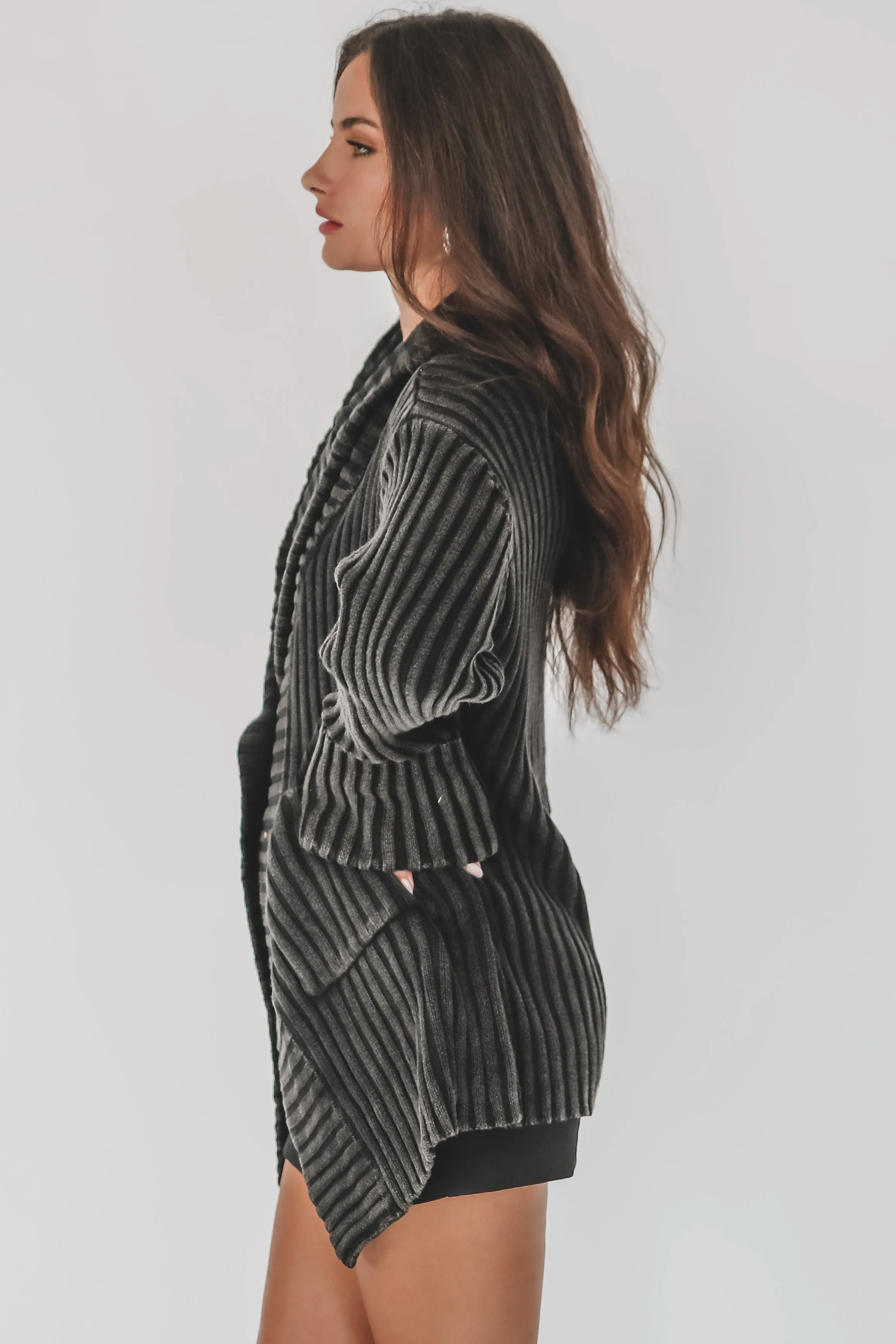 DEAL With A Side Of Comfy Washed Long Sleeve Sweater Cardigan