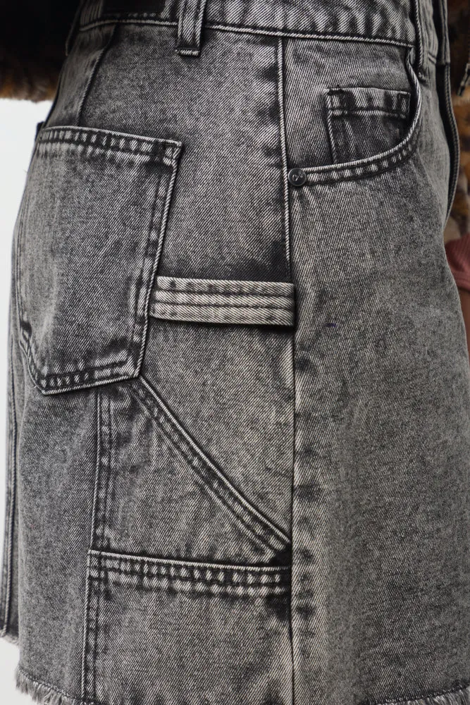 Denim Skirt Black