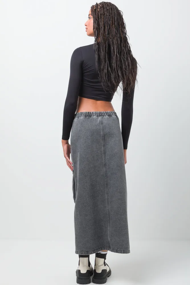 Denim Skirt Grey