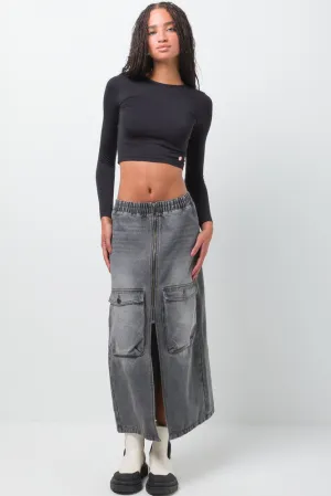 Denim Skirt Grey