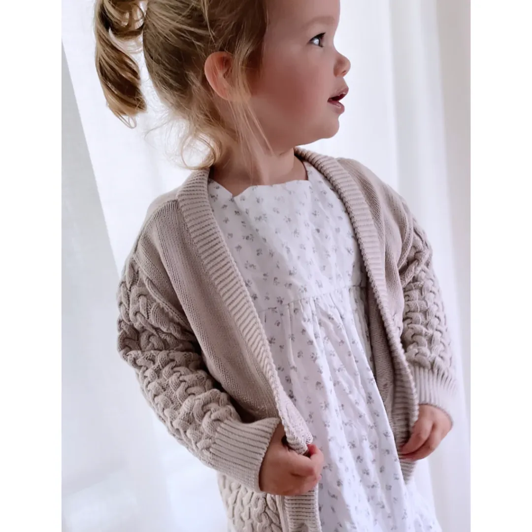 Dotty Cardigan - Taupe