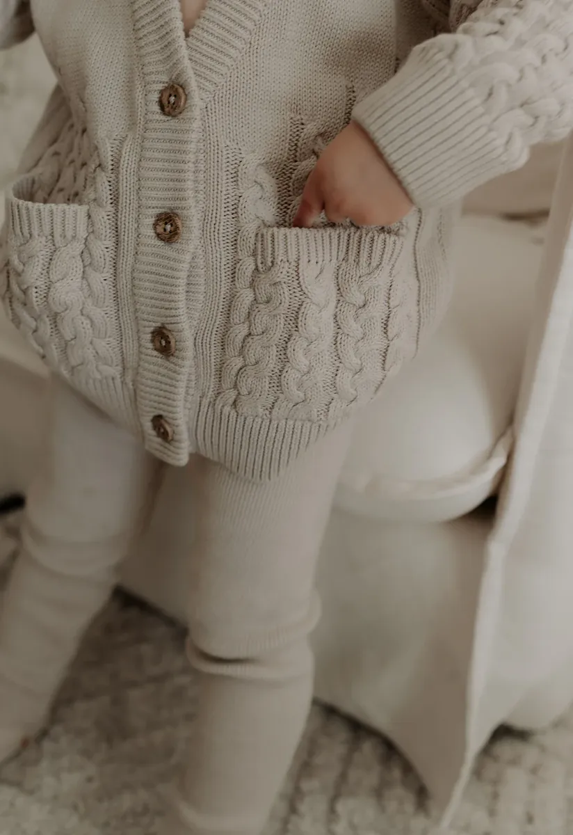 Dotty Cardigan - Taupe