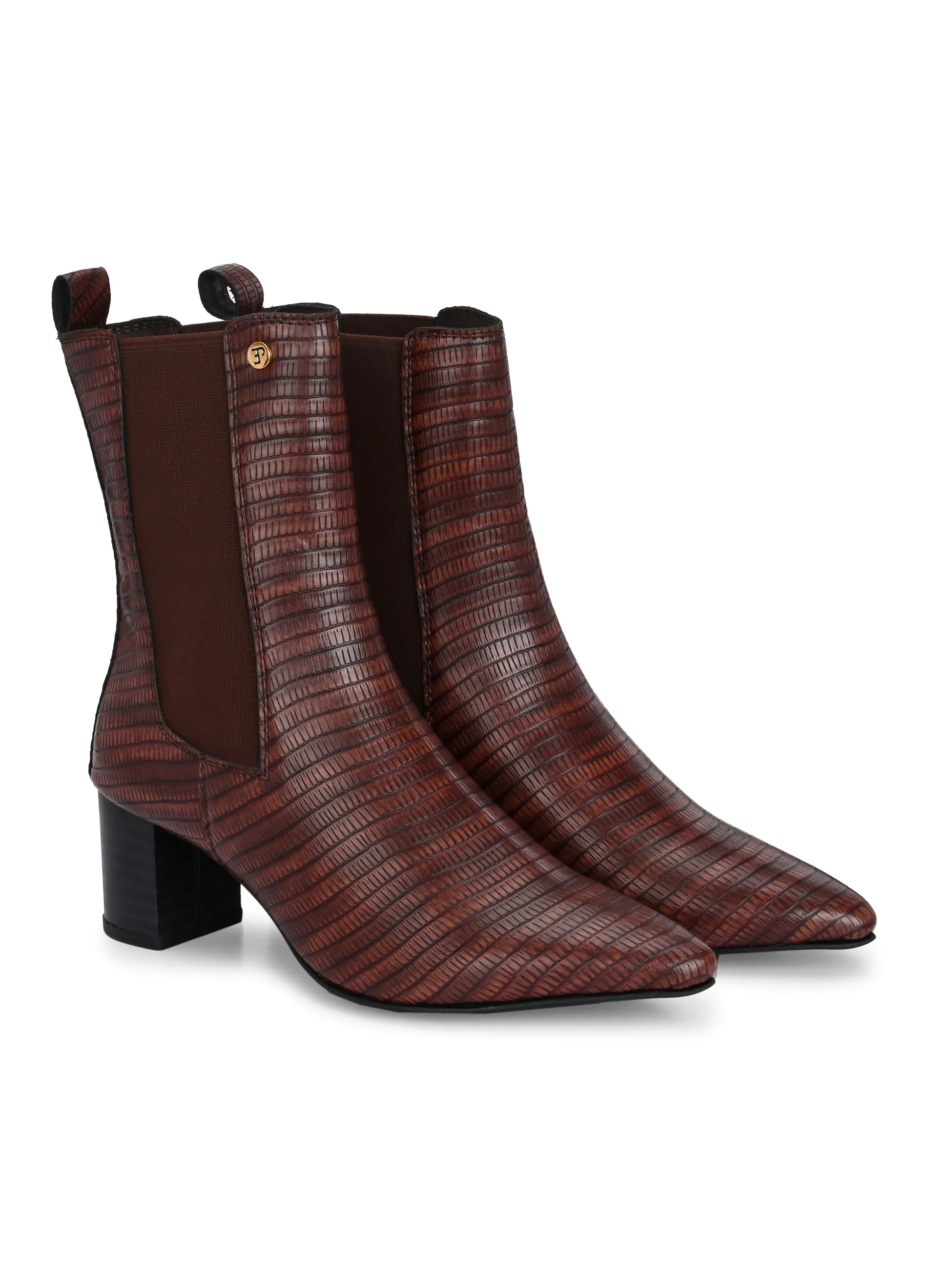 El Paso Women Faux Leather Casual Chelsea Boots