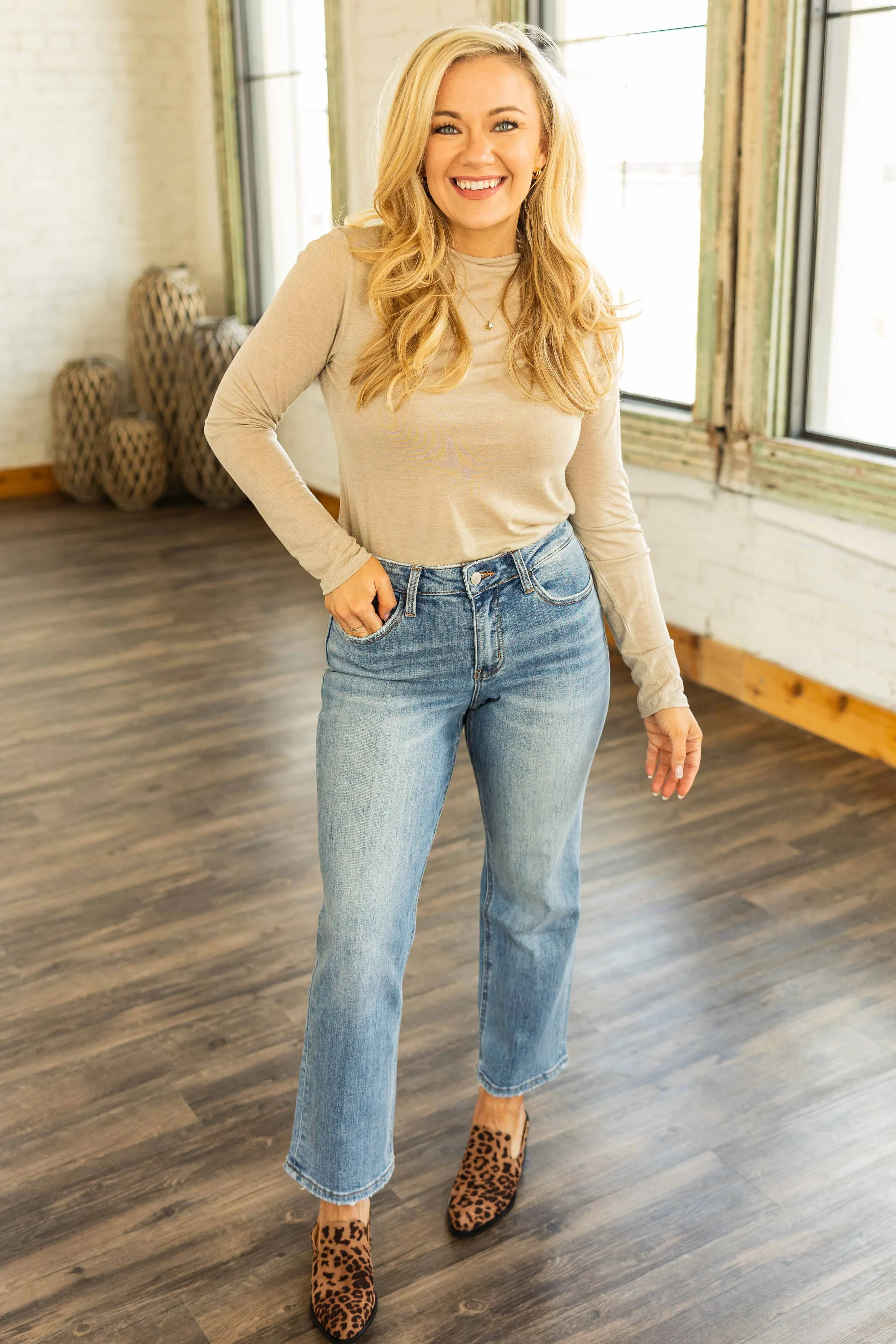ELENA LETTUCE MOCK NECK KNIT TOP