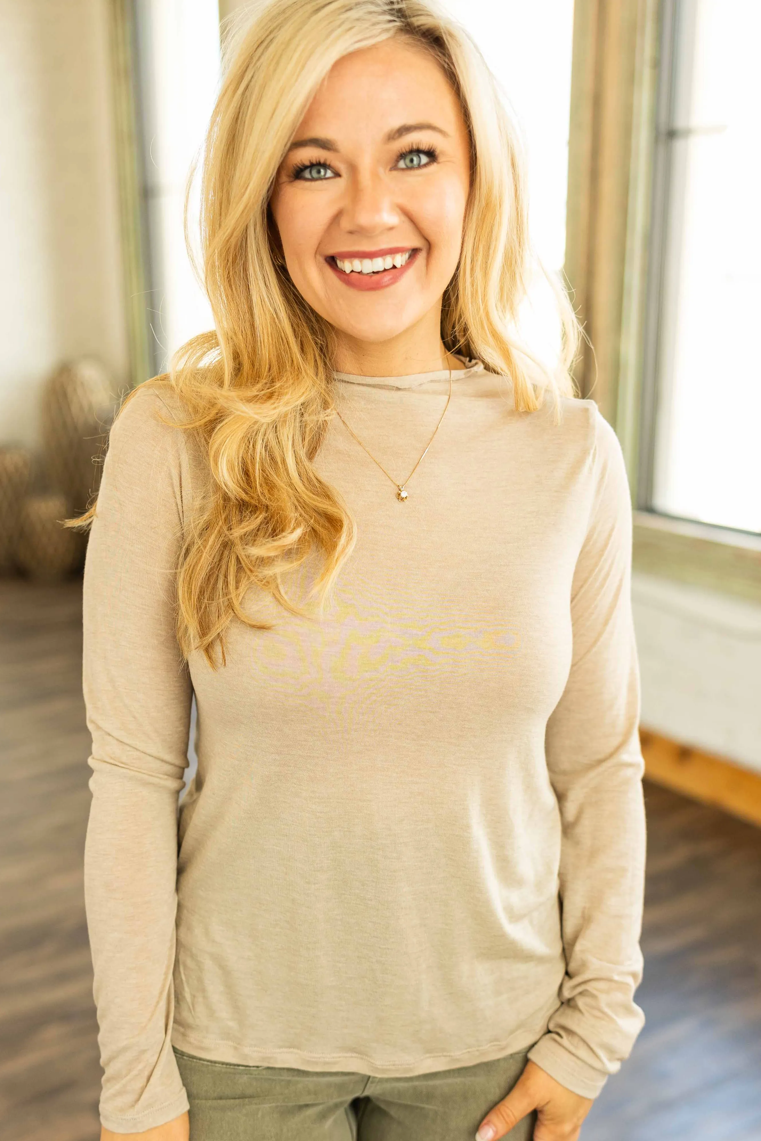 ELENA LETTUCE MOCK NECK KNIT TOP