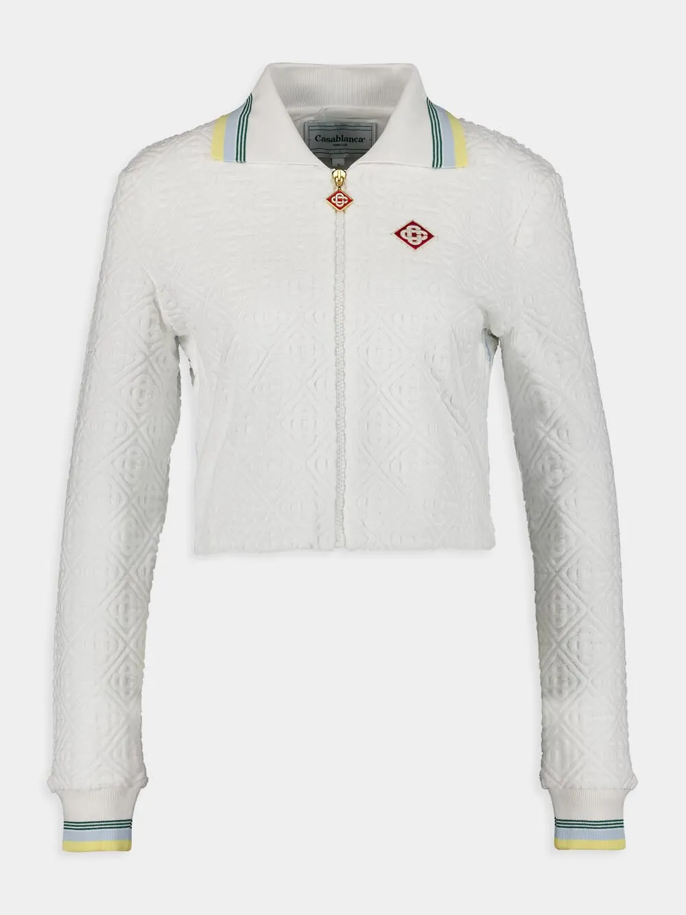 Embroidered Zip-Up Tennis Jacket