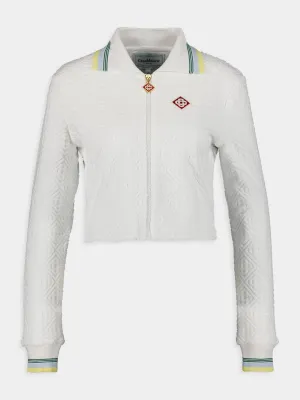Embroidered Zip-Up Tennis Jacket