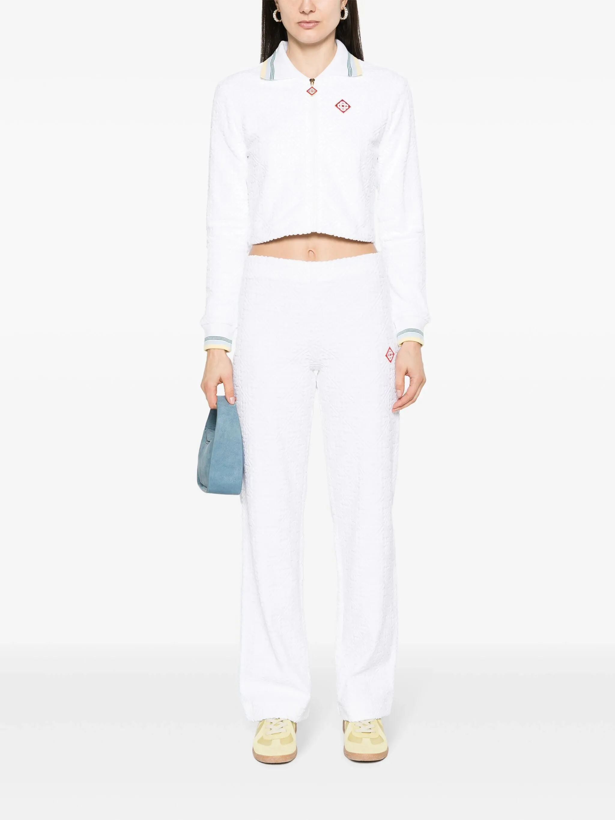 Embroidered Zip-Up Tennis Jacket