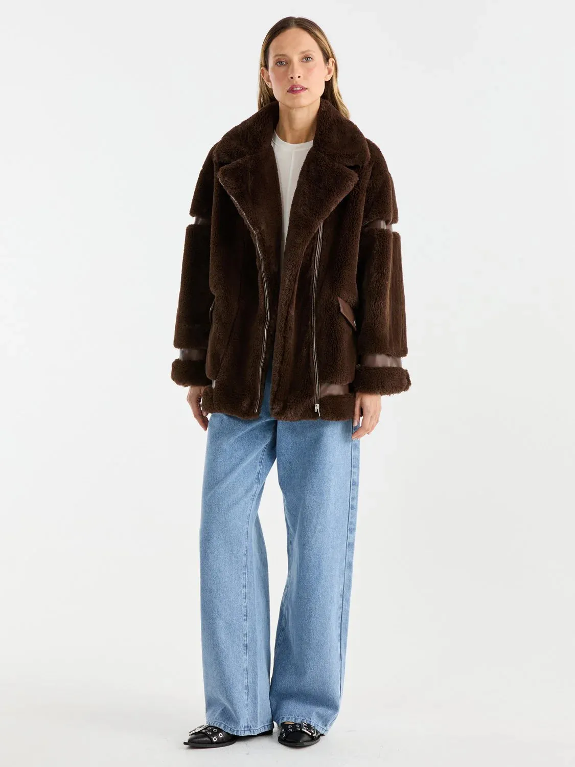 ENA Pelly II CLOVER Faux fur Jacket - Choclate