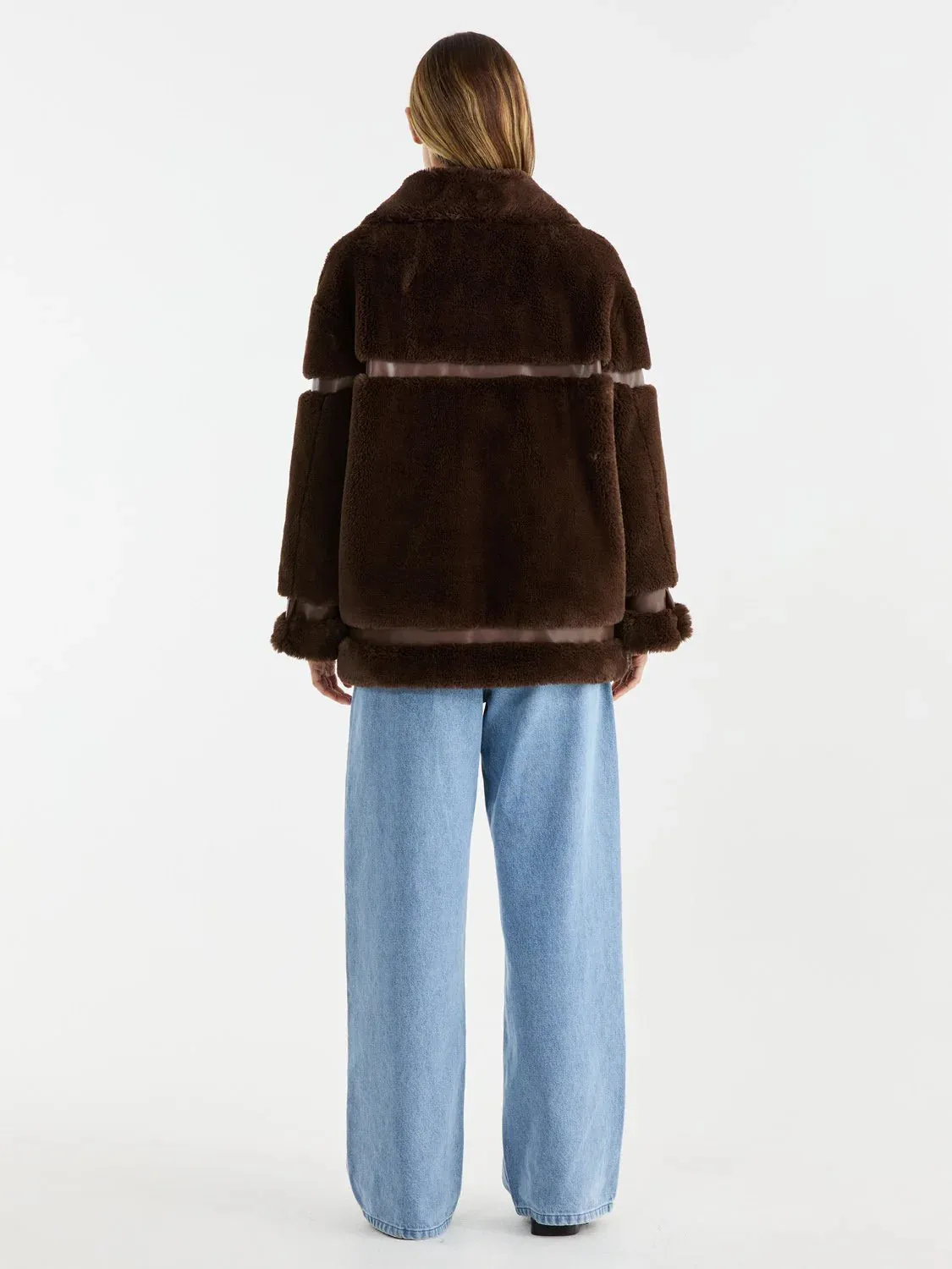 ENA Pelly II CLOVER Faux fur Jacket - Choclate
