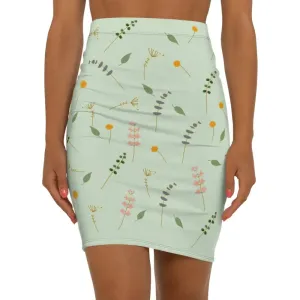 Flirty Chic Mini Skirt with Simple Flower Pattern